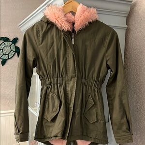 Jou Jou Kids Jacket with Pink Fur Lining